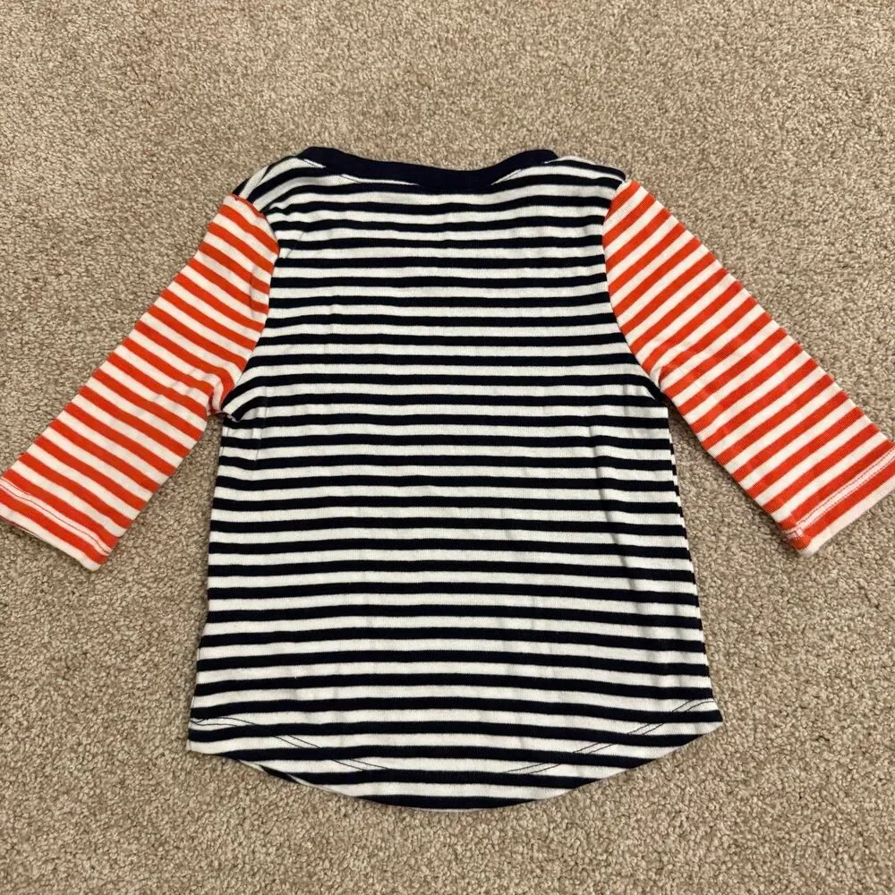 Oshkosh Crew Neck Blue Orange White Striped Shirt Boy's Size‎ 2T